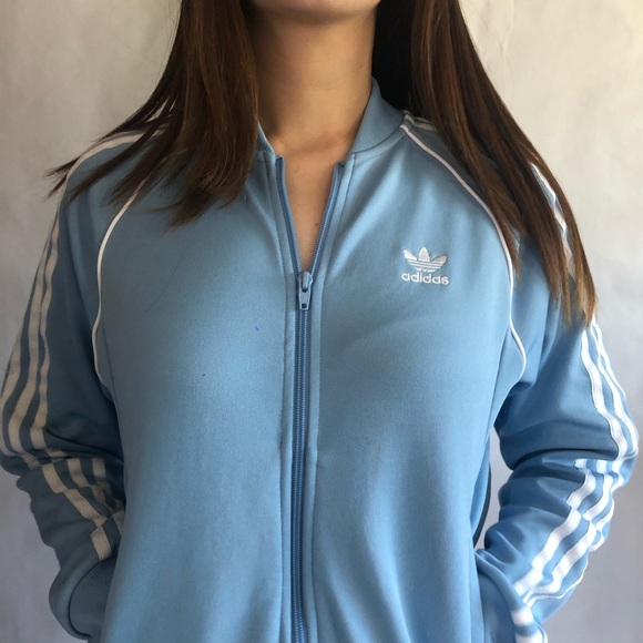 women's light blue adidas tracksuit